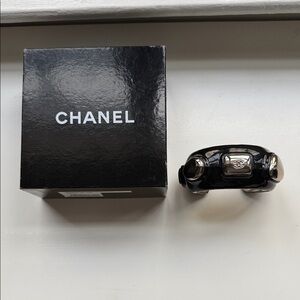 Chanel Silver and Black costume cuff
